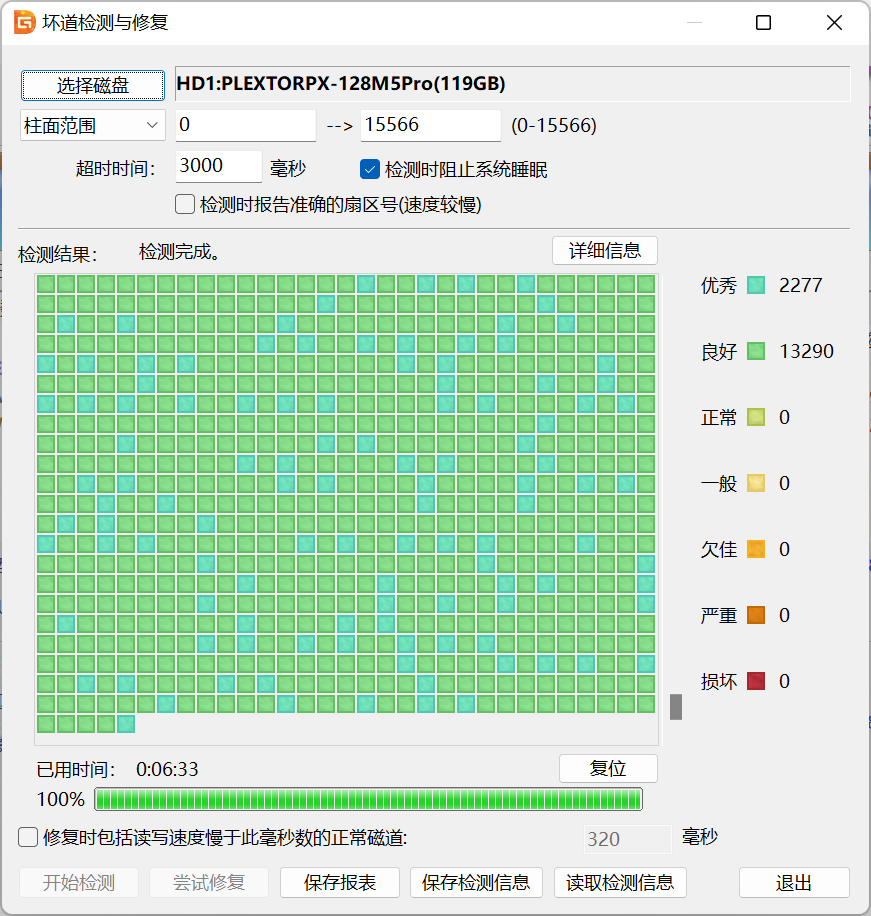 浦科特M5Pro 128G扫描结果