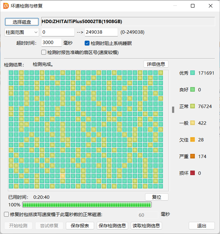 致态Tiplus5000 2TB扫描结果